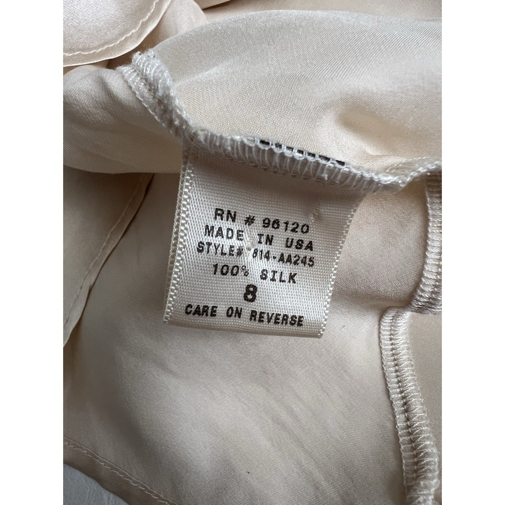 Jak & Rae Anthropologie 100% Silk Cami Top 8 Ivory Pearl Button Babydoll Slip - Picture 4 of 9
